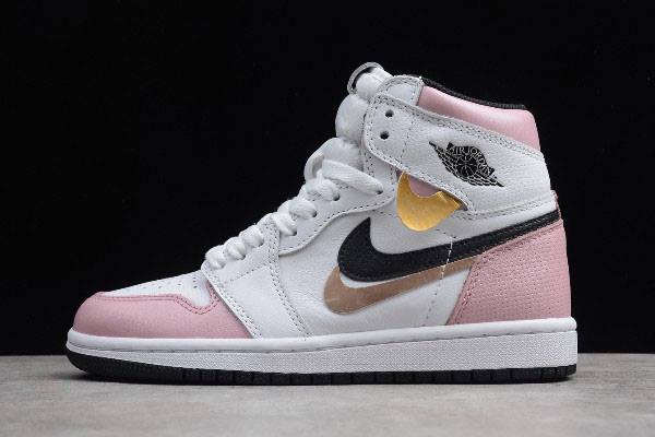 Tenisky Nike Air Jordan 1 High OG GS Panske Biele Ruzove Čierne Slovensko | SK-TJBANK674