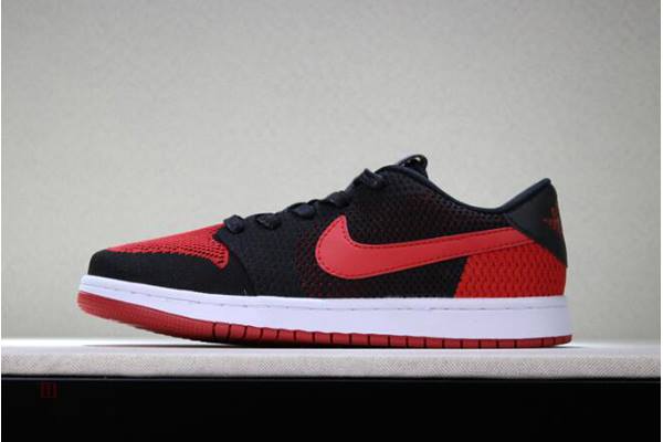 Tenisky Nike Air Jordan 1 Low Flyknit Banned Panske Čierne Červené Biele Slovensko | SK-NEMHIZ628