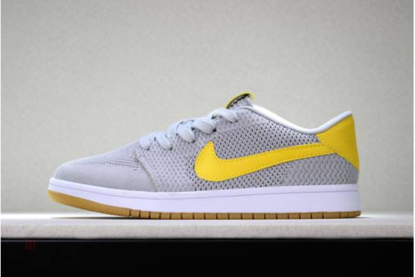 Tenisky Nike Air Jordan 1 Low Flyknit Wolf Panske Siva Žlté Slovensko | SK-PNOGDB983