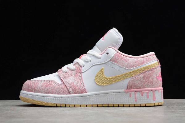 Tenisky Nike Air Jordan 1 Low GS Paint Drip Panske Biele Slovensko | SK-IORGZL956