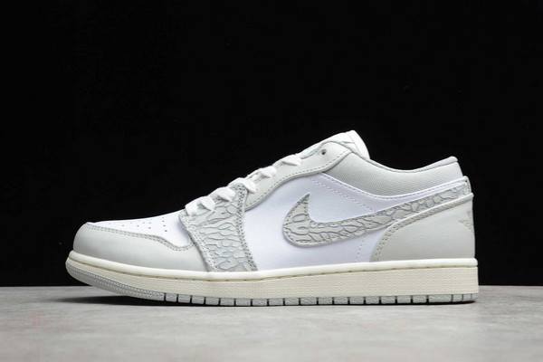 Tenisky Nike Air Jordan 1 Low PRM Elephant Print Panske Biele Slovensko | SK-BXOJLG306