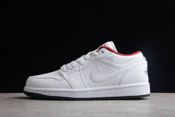 Tenisky Nike Air Jordan 1 Low Panske Biele Červené Čierne Slovensko | SK-VFXHYQ895