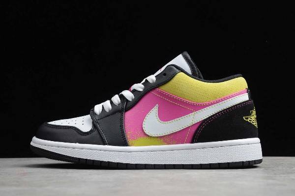 Tenisky Nike Air Jordan 1 Low Spray Paint Panske Biele Čierne Žlté Ruzove Slovensko | SK-QUEYDI435