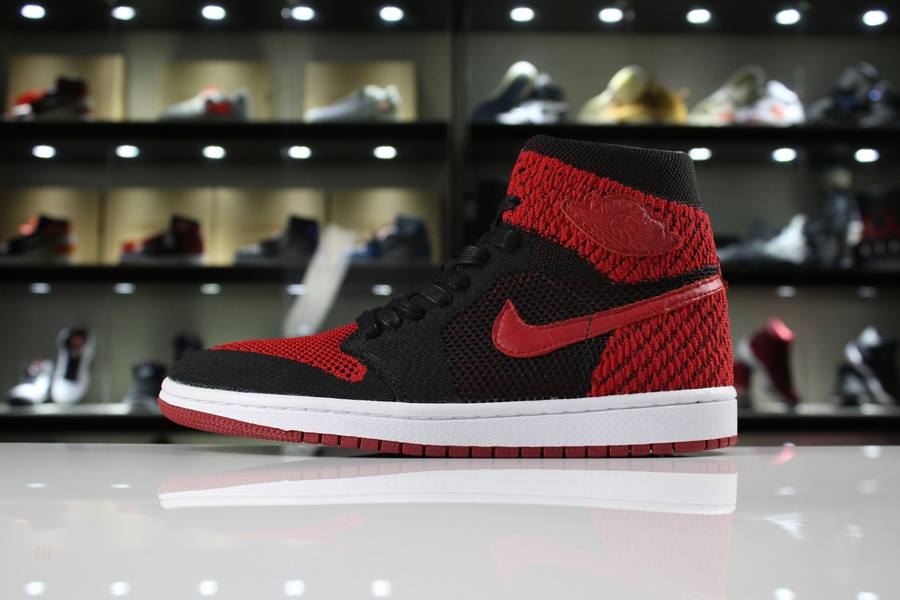 Tenisky Nike Air Jordan 1 Retro High Flyknit Banned Damske Čierne Červené Biele Slovensko | SK-SCKLIH691