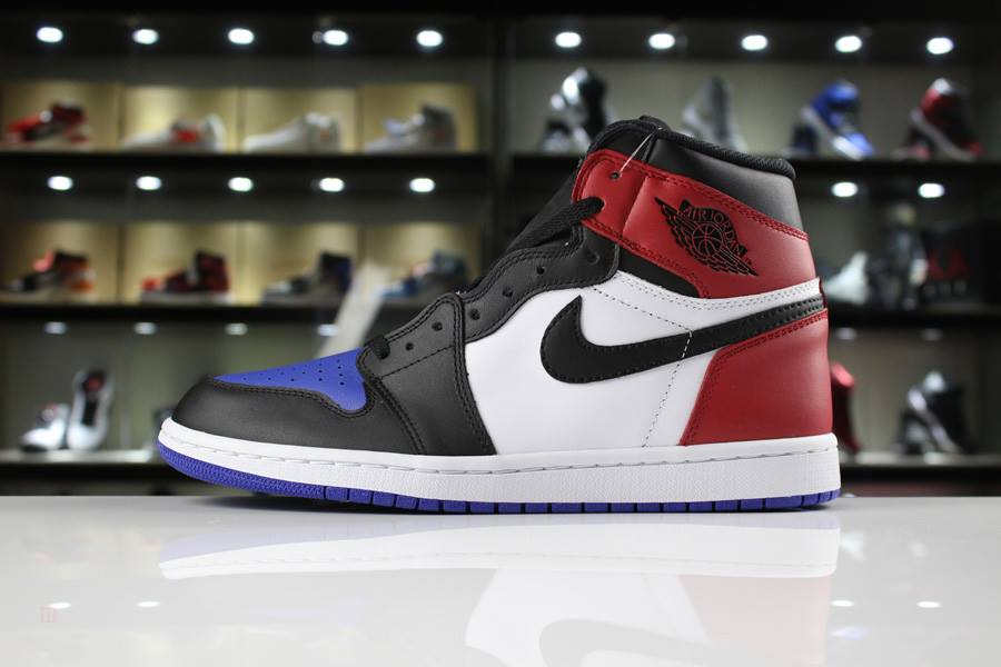 Tenisky Nike Air Jordan 1 Retro High OG Panske Čierne Červené Kráľovská Modrá Slovensko | SK-EKBIPQ214