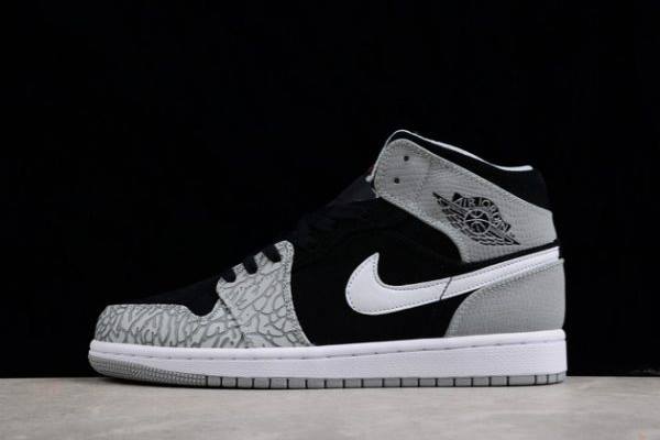 Tenisky Nike Air Jordan 1 Stredne AJ1 Elephant Spicou Panske Čierne Siva Slovensko | SK-JBNZSO543