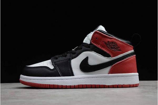 Tenisky Nike Air Jordan 1 Stredne Chlapcenske Čierne Biele Červené Slovensko | SK-DLSBTY513