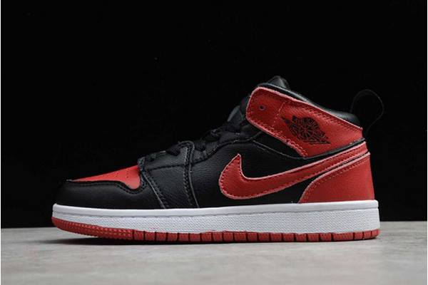 Tenisky Nike Air Jordan 1 Stredne Chlapcenske Čierne Červené Biele Slovensko | SK-XEZROG908