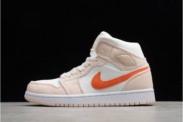 Tenisky Nike Air Jordan 1 Stredne Corduroy Panske Biele Slovensko | SK-SEOUQM806