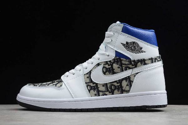 Tenisky Nike Air Jordan 1 Stredne Dior Panske Biele Čierne Modre Slovensko | SK-XBYKIH867