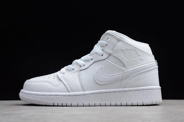 Tenisky Nike Air Jordan 1 Stredne GS Damske Biele Platina Slovensko | SK-TSNKJW139