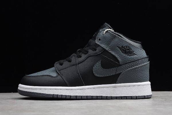 Tenisky Nike Air Jordan 1 Stredne GS Panske Čierne Siva Biele Slovensko | SK-TFVPRE297