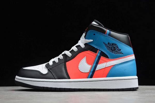 Tenisky Nike Air Jordan 1 Stredne Game Time Tri-Color Ribbons Panske Čierne Modre Slovensko | SK-UBHTVI093