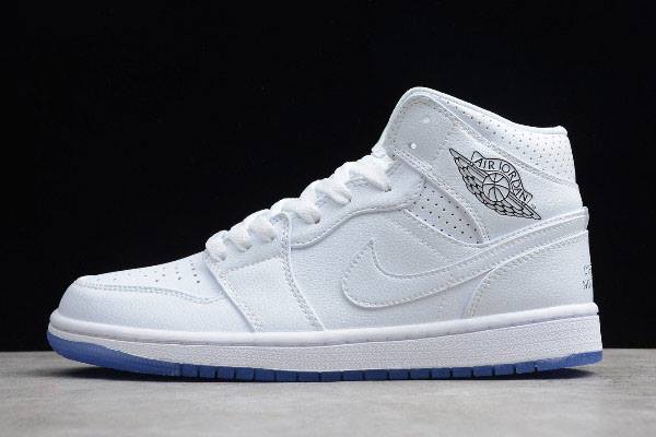 Tenisky Nike Air Jordan 1 Stredne Panske Biele Platina Slovensko | SK-PBMYTG976