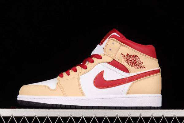 Tenisky Nike Air Jordan 1 Stredne Panske Béžové Červené Slovensko | SK-PMKSVR862