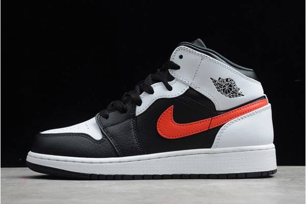Tenisky Nike Air Jordan 1 Stredne Panske Biele Čierne Červené Slovensko | SK-UDPKSI407