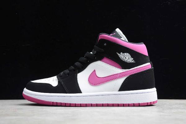 Tenisky Nike Air Jordan 1 Stredne Panske Čierne Ruzove Biele Slovensko | SK-VYAPMQ916