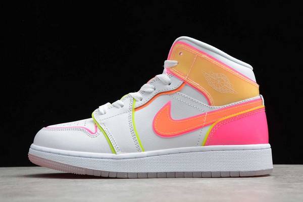 Tenisky Nike Air Jordan 1 Stredne SE GS Edge Glow Panske Biele Slovensko | SK-FIRCGD769