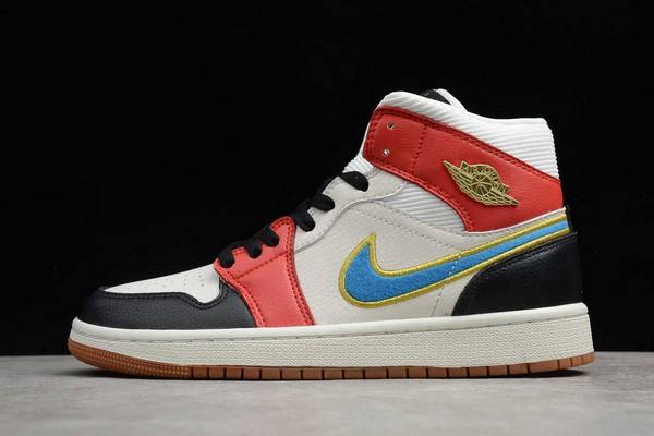 Tenisky Nike Air Jordan 1 Stredne Sail Panske Červené Čierne Modre Zlate Slovensko | SK-KBETAI609