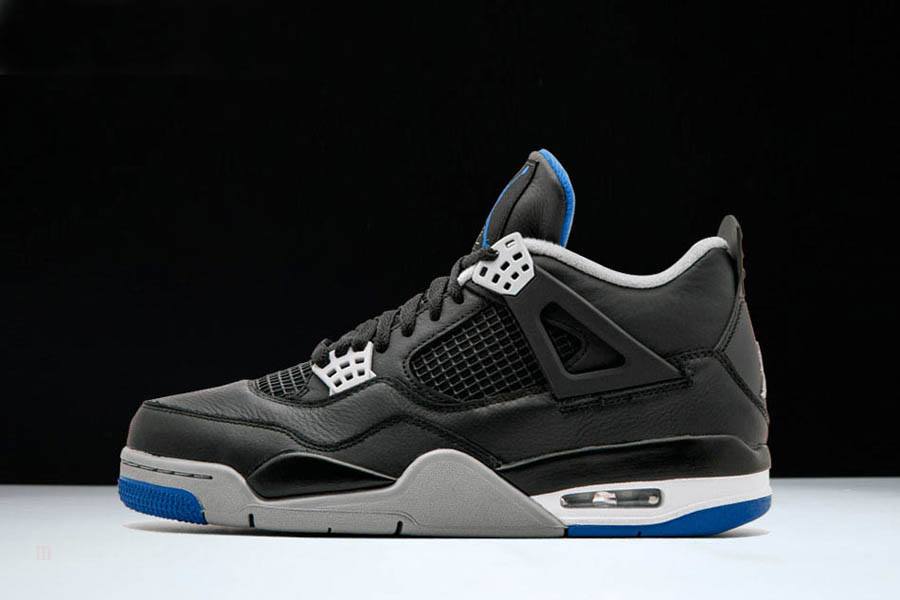 Tenisky Nike Air Jordan 4 Retro Motorsport Away Panske Čierne Kráľovská Modrá Strieborne Slovensko | SK-OBAPSY687
