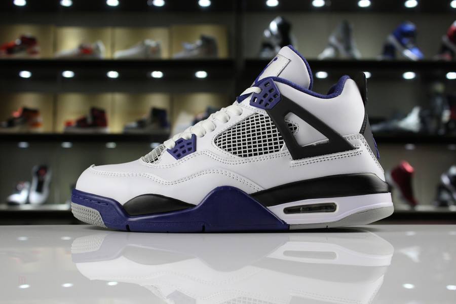 Tenisky Nike Air Jordan 4 Retro Motorsport Panske Biele Kráľovská Modrá Čierne Slovensko | SK-SFYVBA578