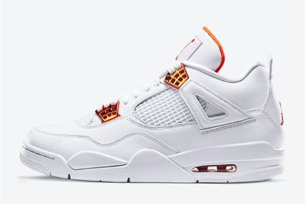 Tenisky Nike Air Jordan 4 Retro Panske Metal Oranžové Biele Oranžové Metal Strieborne Slovensko | SK-BVKFHW291