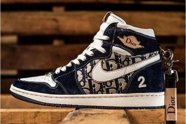 Tenisky Nike Dior x Air Jordan 1 AJ1 Panske Námornícka Modrá Modre Biele Hnede Slovensko | SK-DNMQSE917
