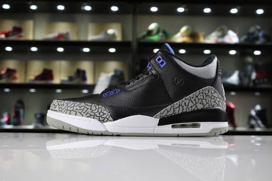 Tenisky Nike Fragment Design x Air Jordan 3 Retro Panske Čierne Kráľovská Modrá Modre Biele Slovensko | SK-XCDRTG802