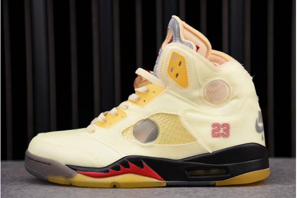 Tenisky Nike OFF-WHITE x Air Jordan 5 Sail Panske Biele Slovensko | SK-GEJZYF417