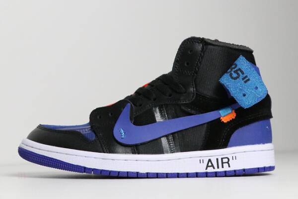 Tenisky Nike Off-White x Air Jordan 1 Panske Biele Čierne Kráľovská Modrá Modre Slovensko | SK-UTYFXG724