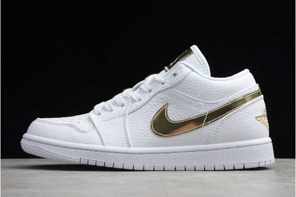 Tenisky Nike Summer Air Jordan 1 Retro Low Panske Biele Metal Zlate Slovensko | SK-ENBRZP786
