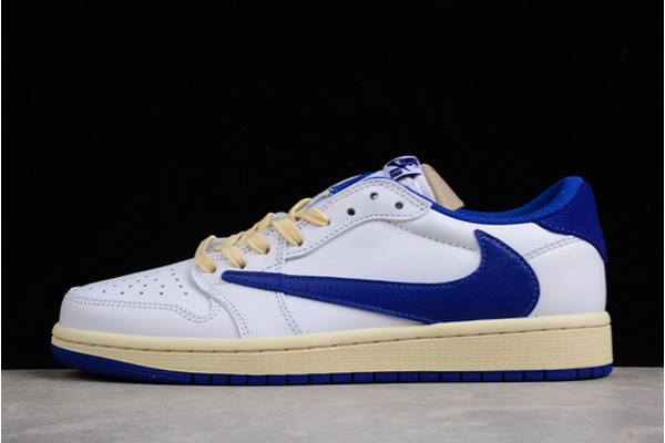 Topanky Nike Travis Scott x Air Jordan 1 Low Panske Biele Kráľovská Modrá Modre Slovensko | SK-TWOKUM860